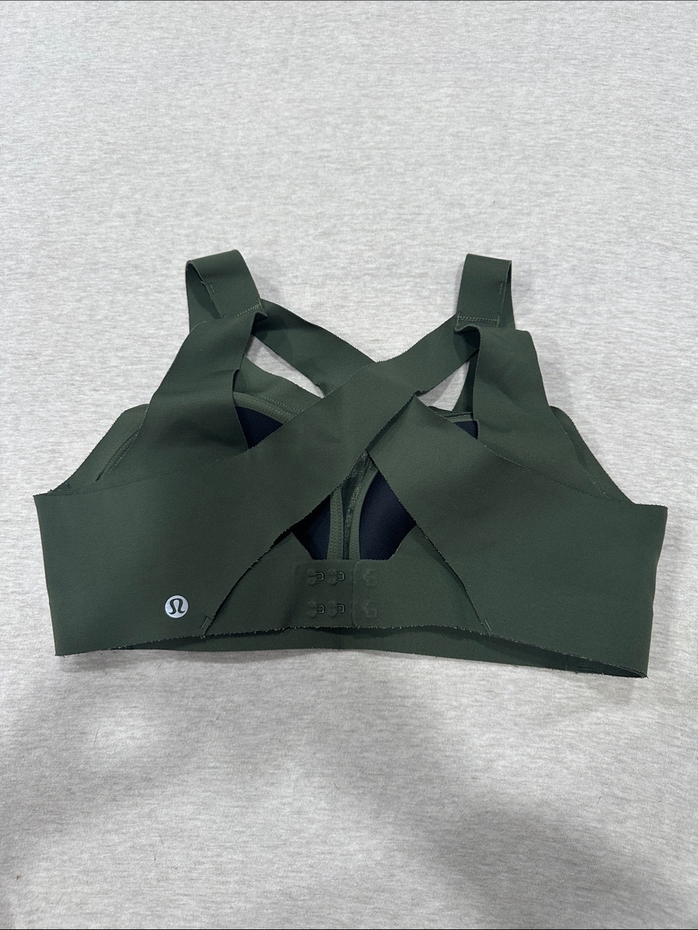 lululemon athletica Olive Green Enlite Strappy Cross-Back Sports Bra